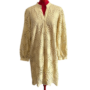 Chic Cream Lace Long Sleeve Dress MM65